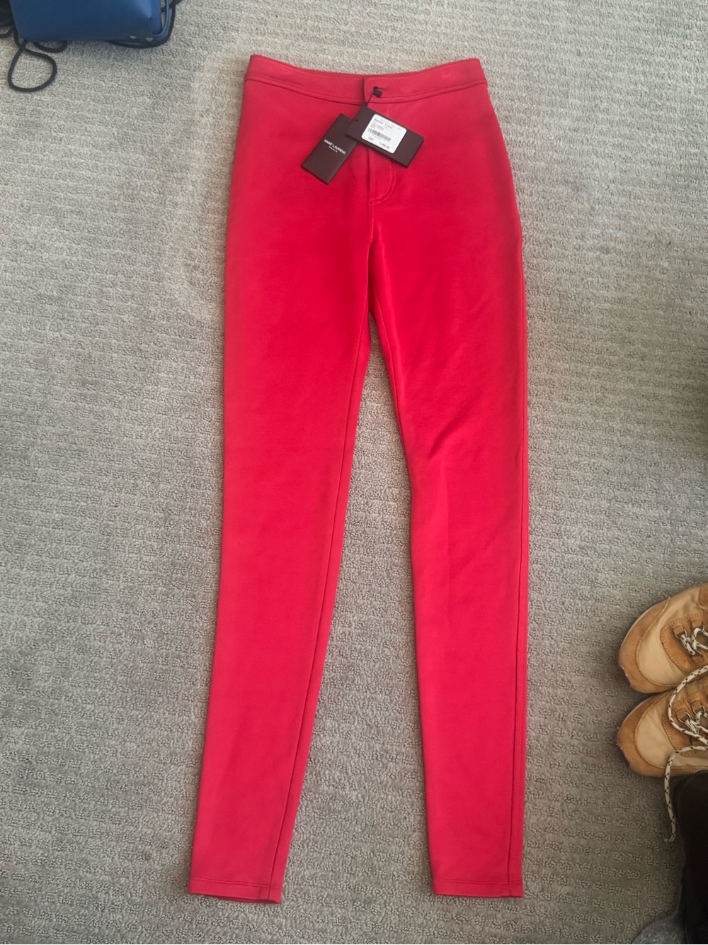 Saint Laurent Bright Red Slim Leg Pants